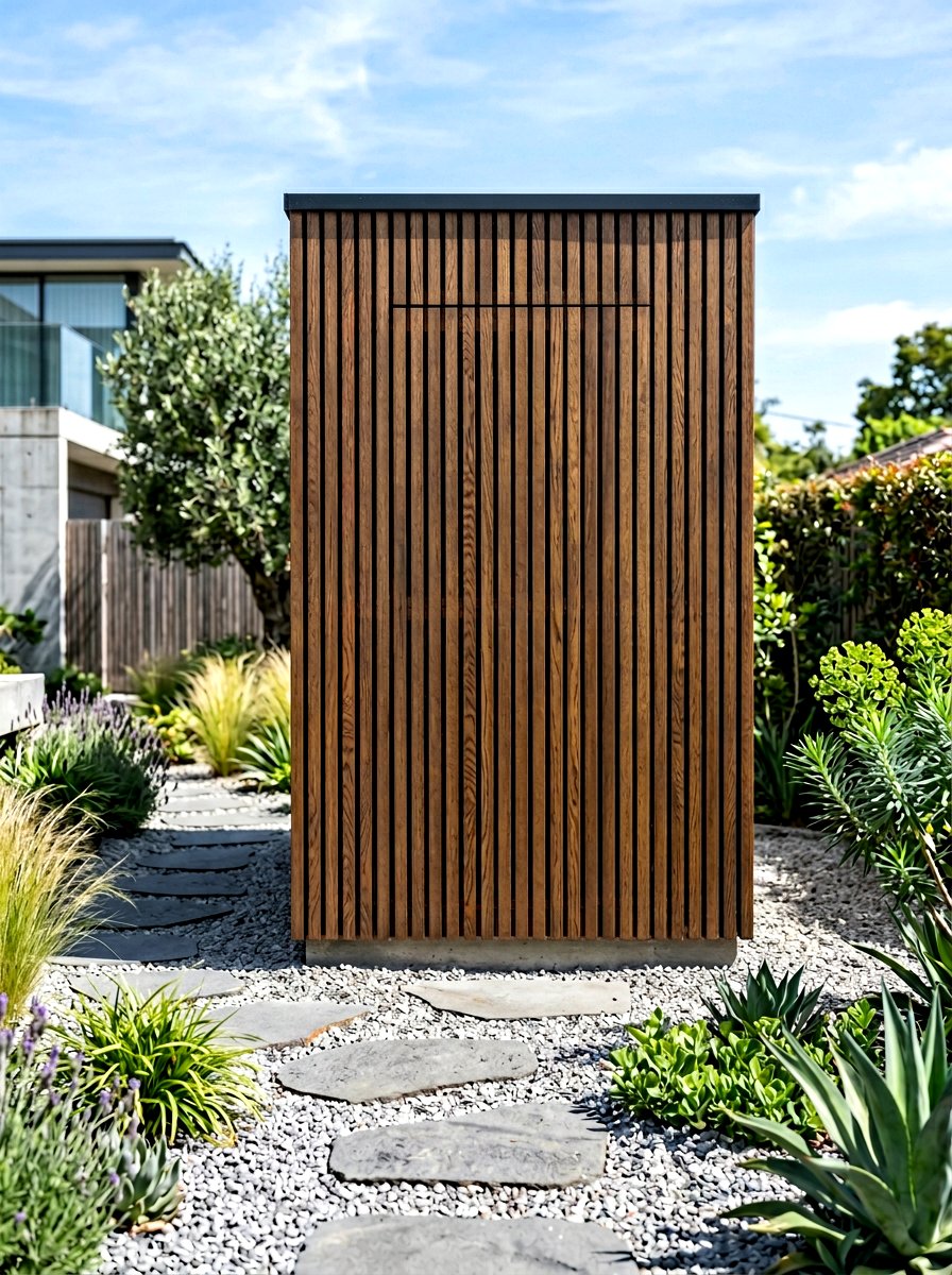 Vertical Slat Wood Shed - 30 modern shed ideas