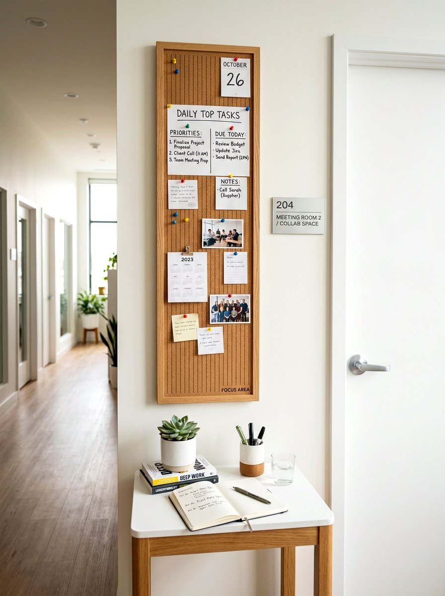 Vertical Slim Pinboard - 30 office pinboard ideas