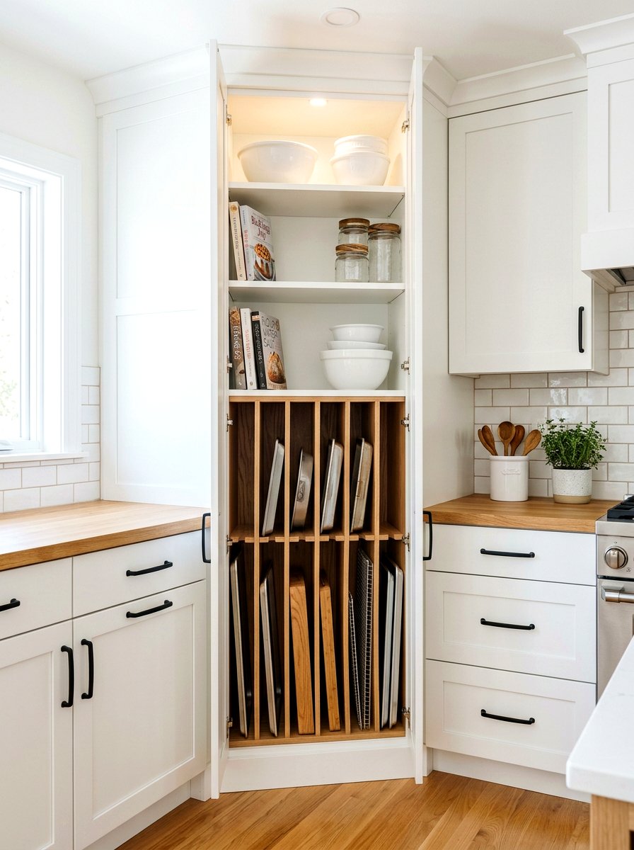 Vertical Slotted Corner Cabinet - 30 kitchen corner cabinet ideas