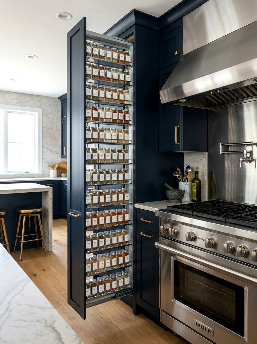 Vertical Spice Storage - 30 pull out pantry ideas