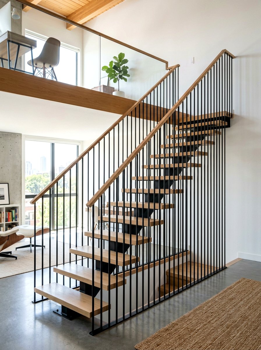 Vertical Spindle Railing - 30 open loft railing ideas