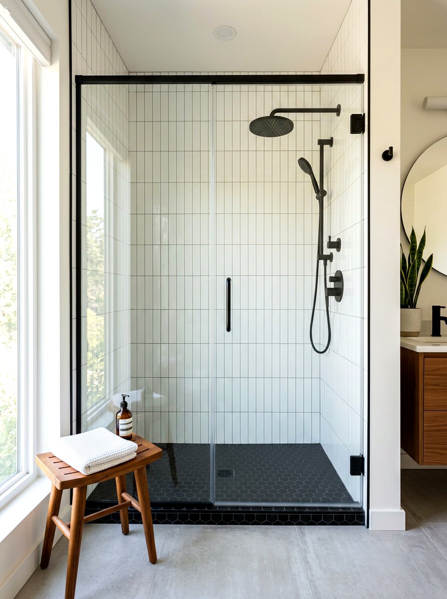 Vertical Stack Tile Shower - 30 bathroom shower ideas