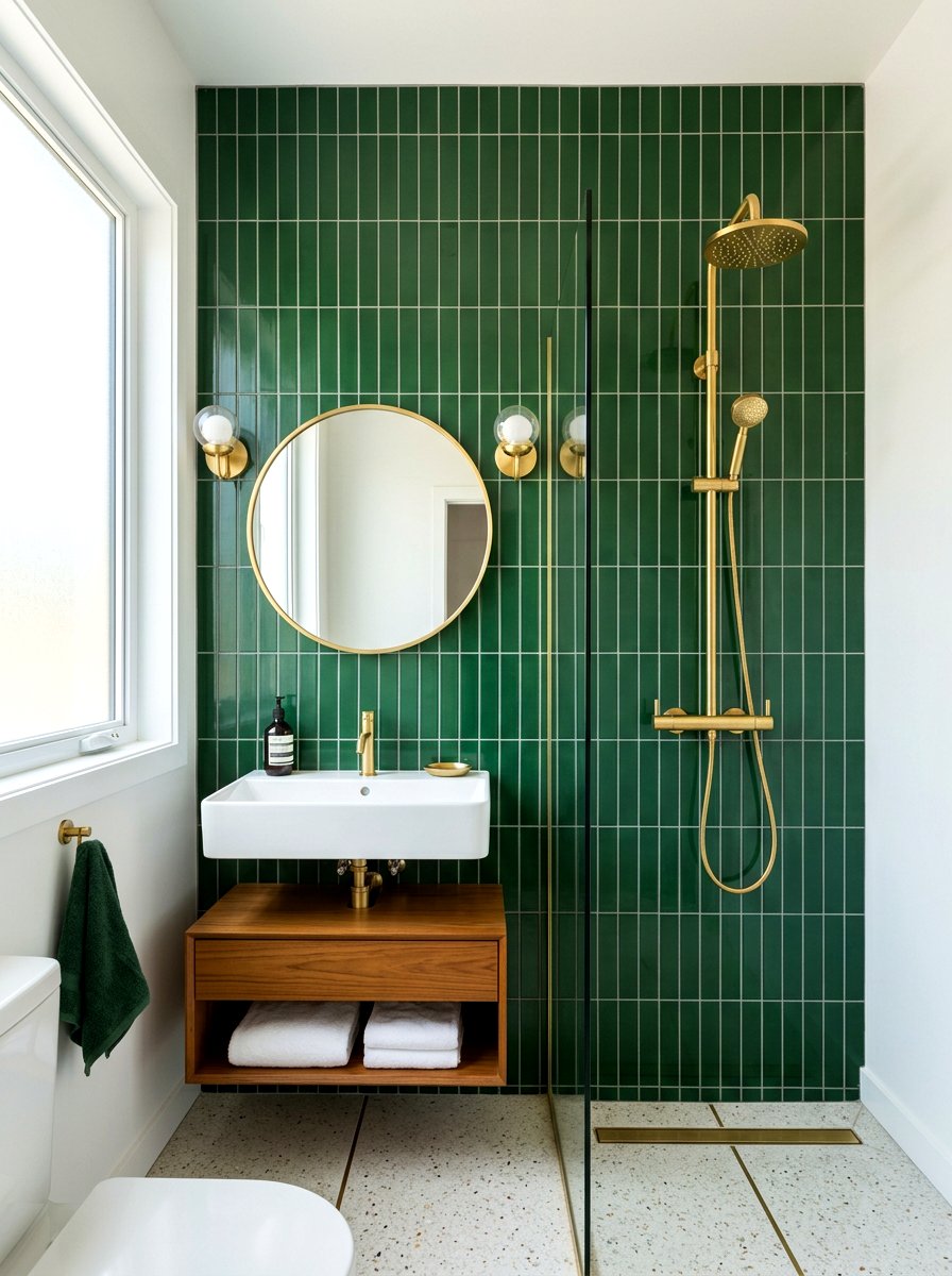 Vertical Stacked Tile - 30 tiny house bathroom ideas