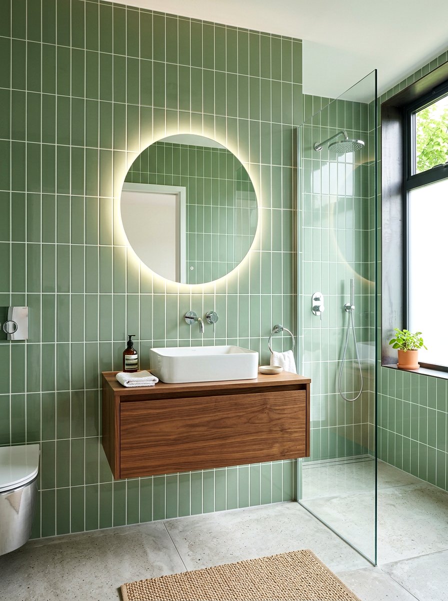 Vertical Stacked Tile Bathroom - 30 floor to ceiling tile bathroom ideas