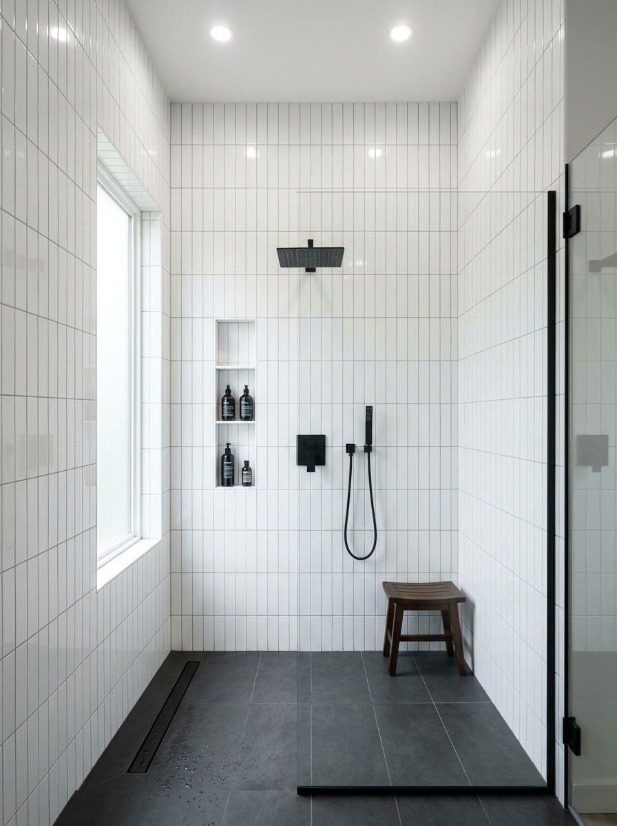 Vertical Stacked Tile Wet Room - 30 wet room bathroom ideas