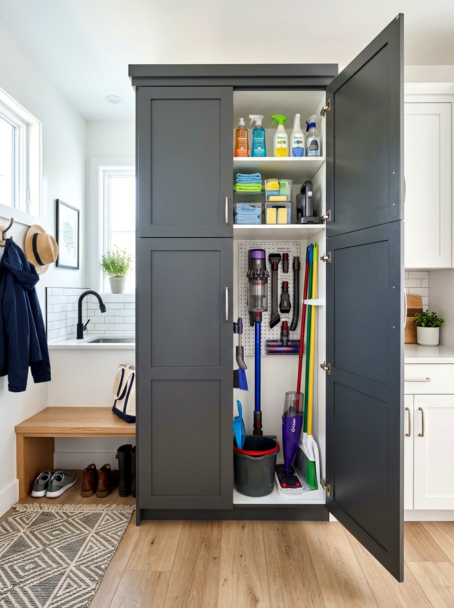 Vertical Storage Cabinet - 30 utility closet shelving ideas