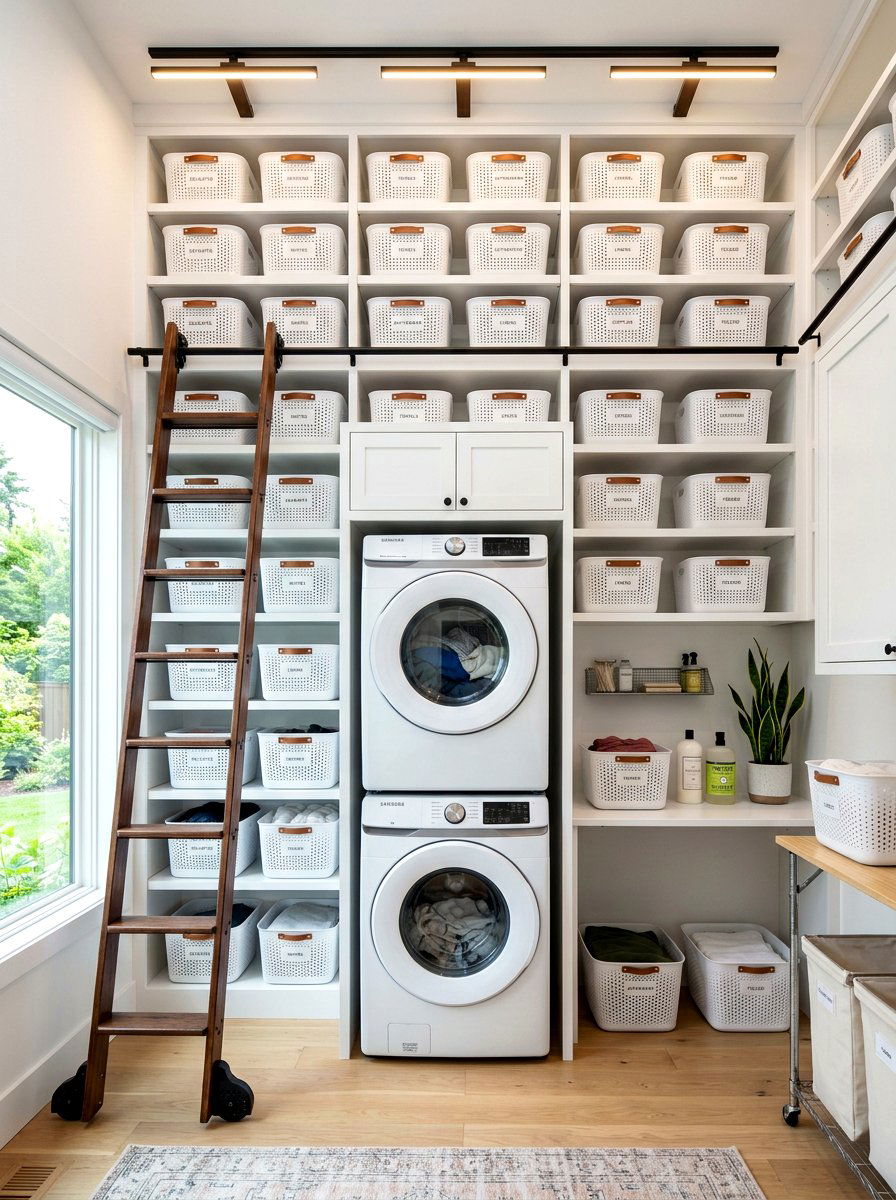Vertical Storage Laundry - 30 laundry nook ideas