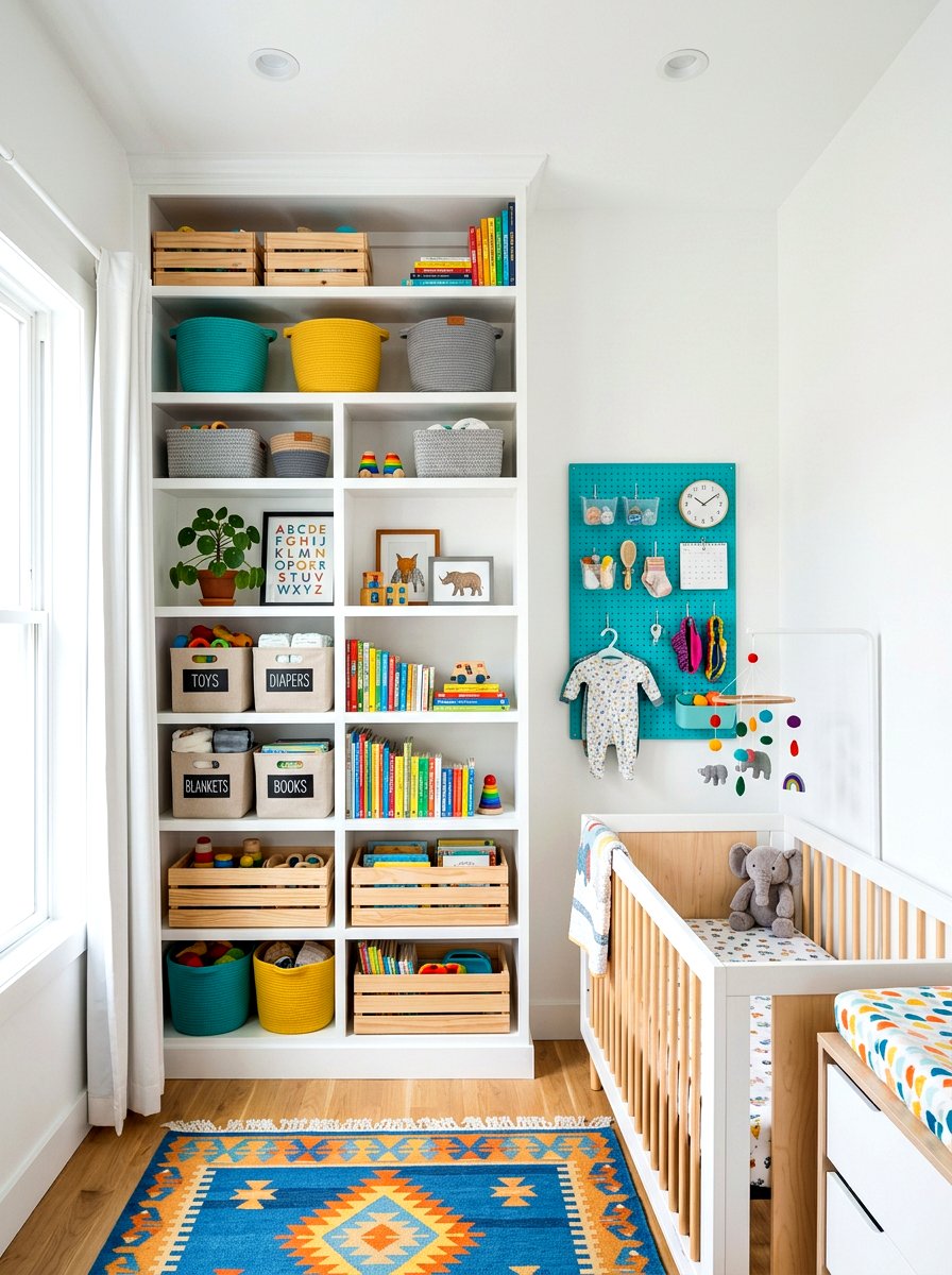 Vertical Storage Nursery - 30 small nursery layout ideas