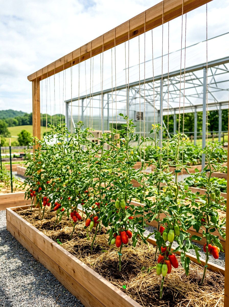 Vertical String Trellis System - 30 raised bed trellis ideas
