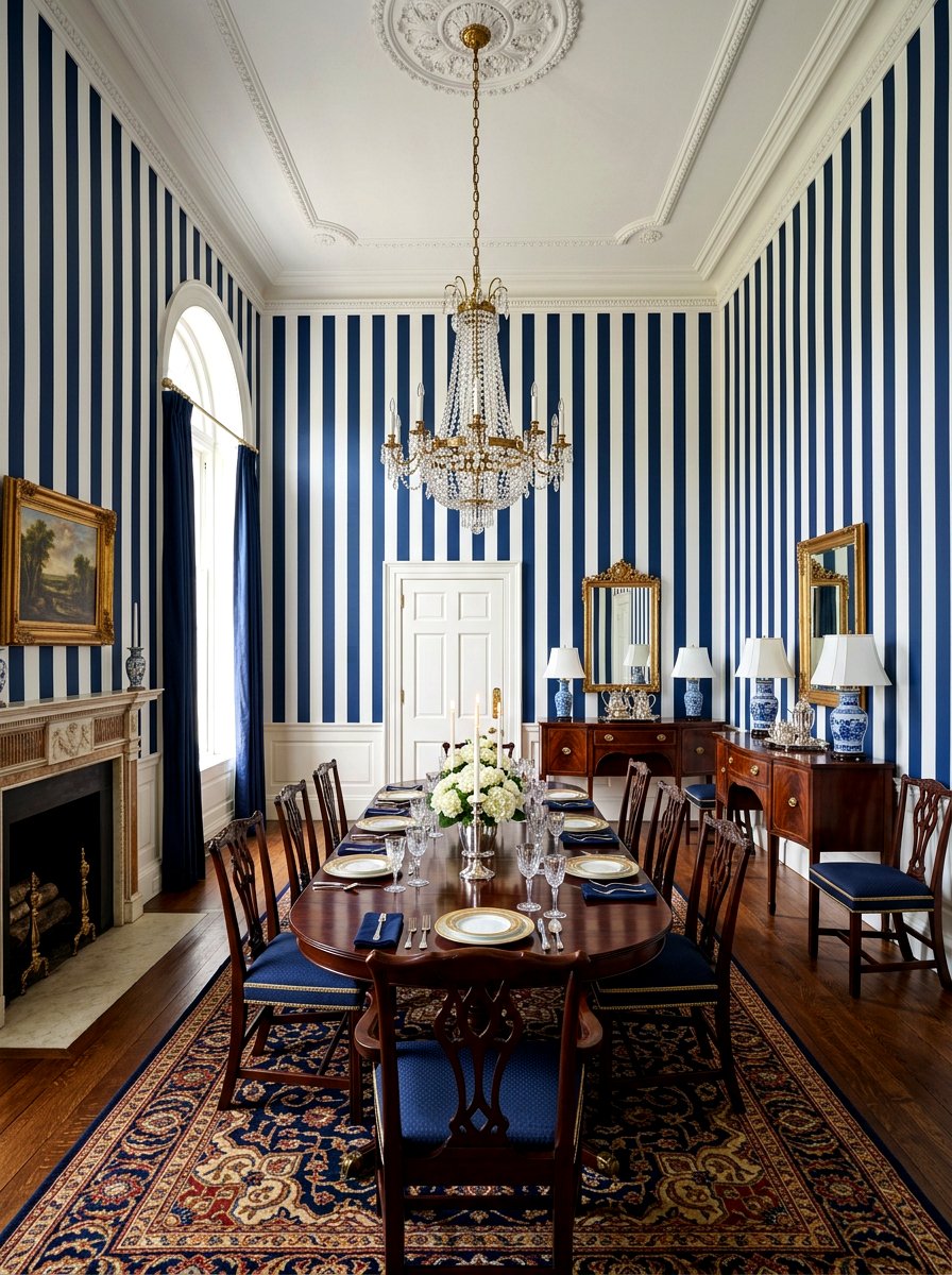 Vertical Stripe Dining Room Wallpaper - 30 dining room wallpaper ideas