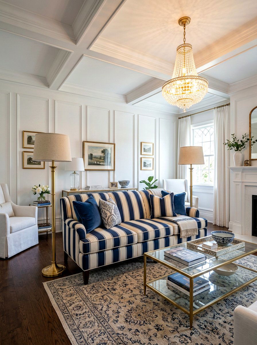 Vertical Stripe Sofa - 30 statement stripe sofa ideas