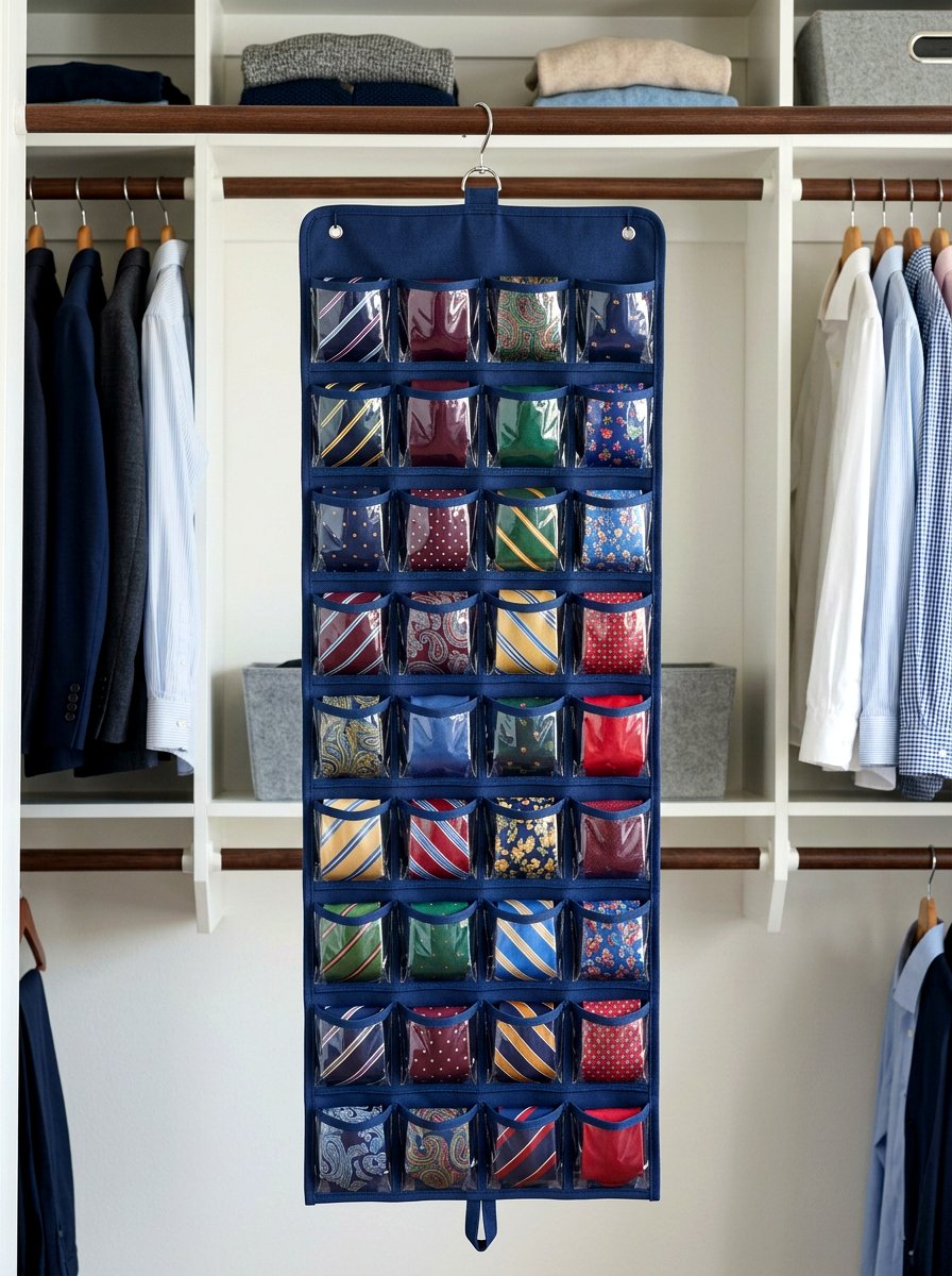 Vertical Tie Organizer - 30 tie storage ideas