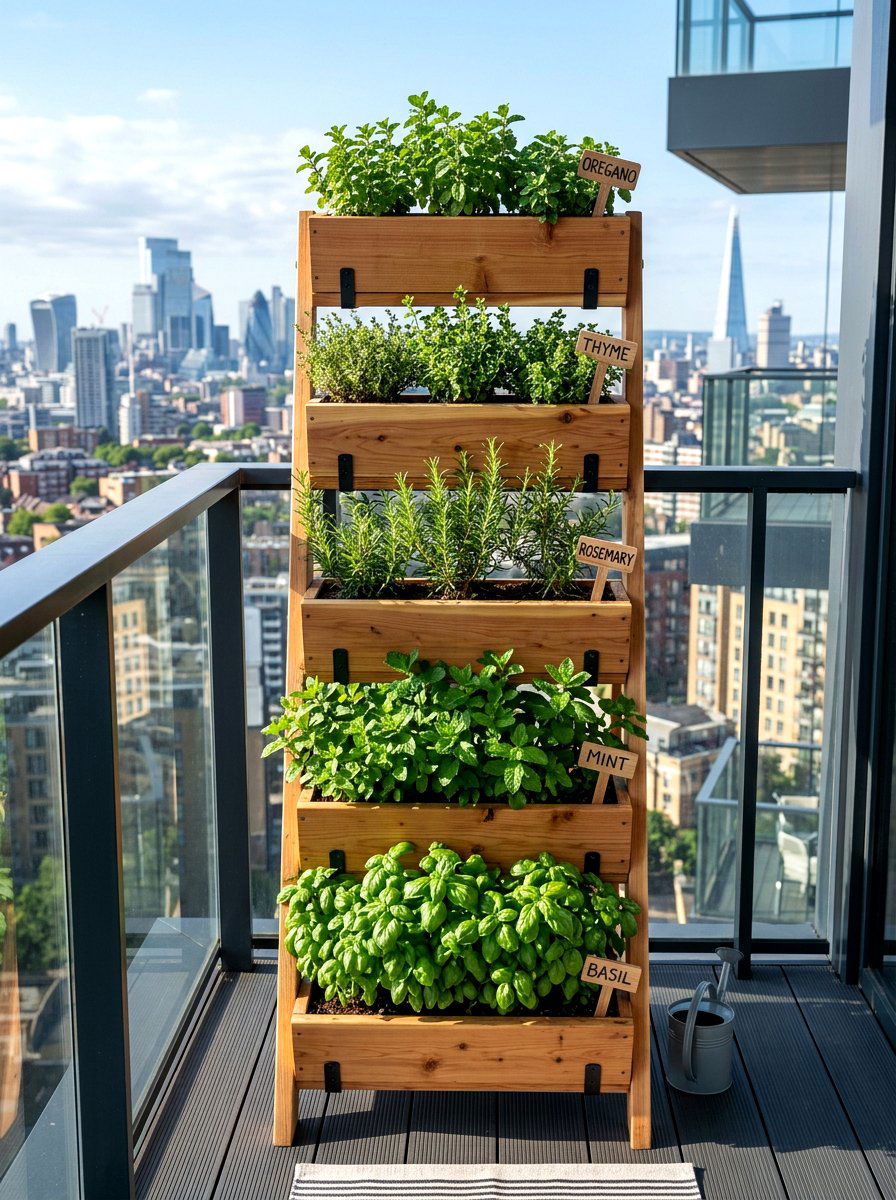 Vertical Tiered Herb Planter - 30 container herb garden ideas