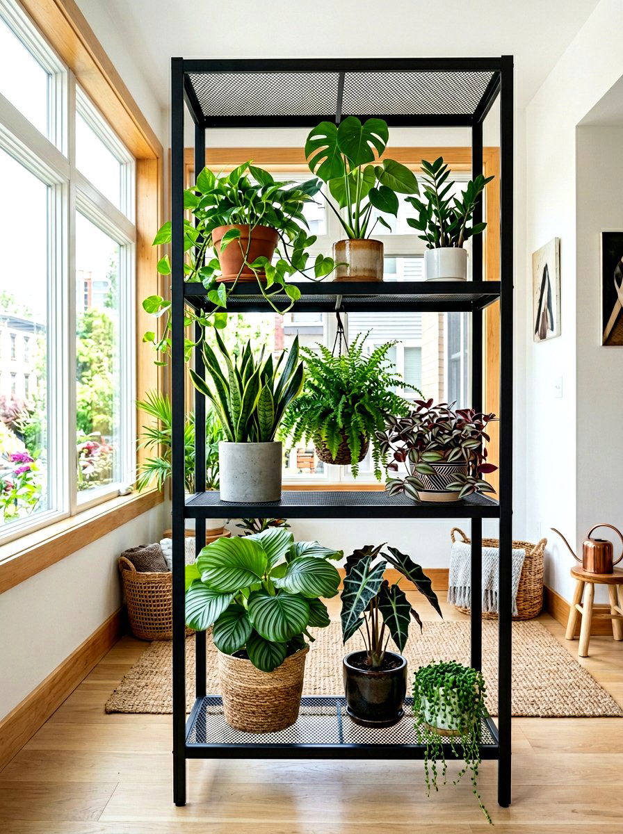 Vertical Tiered Plant Shelf - 30 windowsill planter ideas