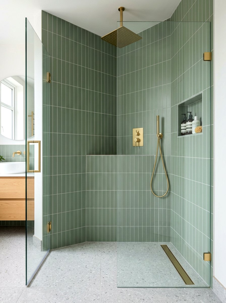 Vertical Tile Pattern - 30 curbless shower ideas