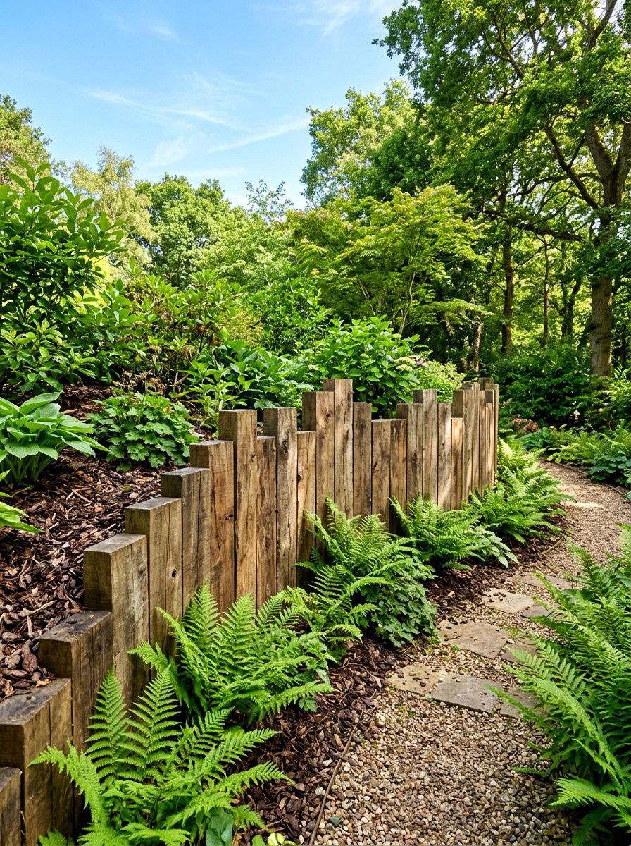 Vertical Timber Sleeper - 30 timber retaining wall ideas
