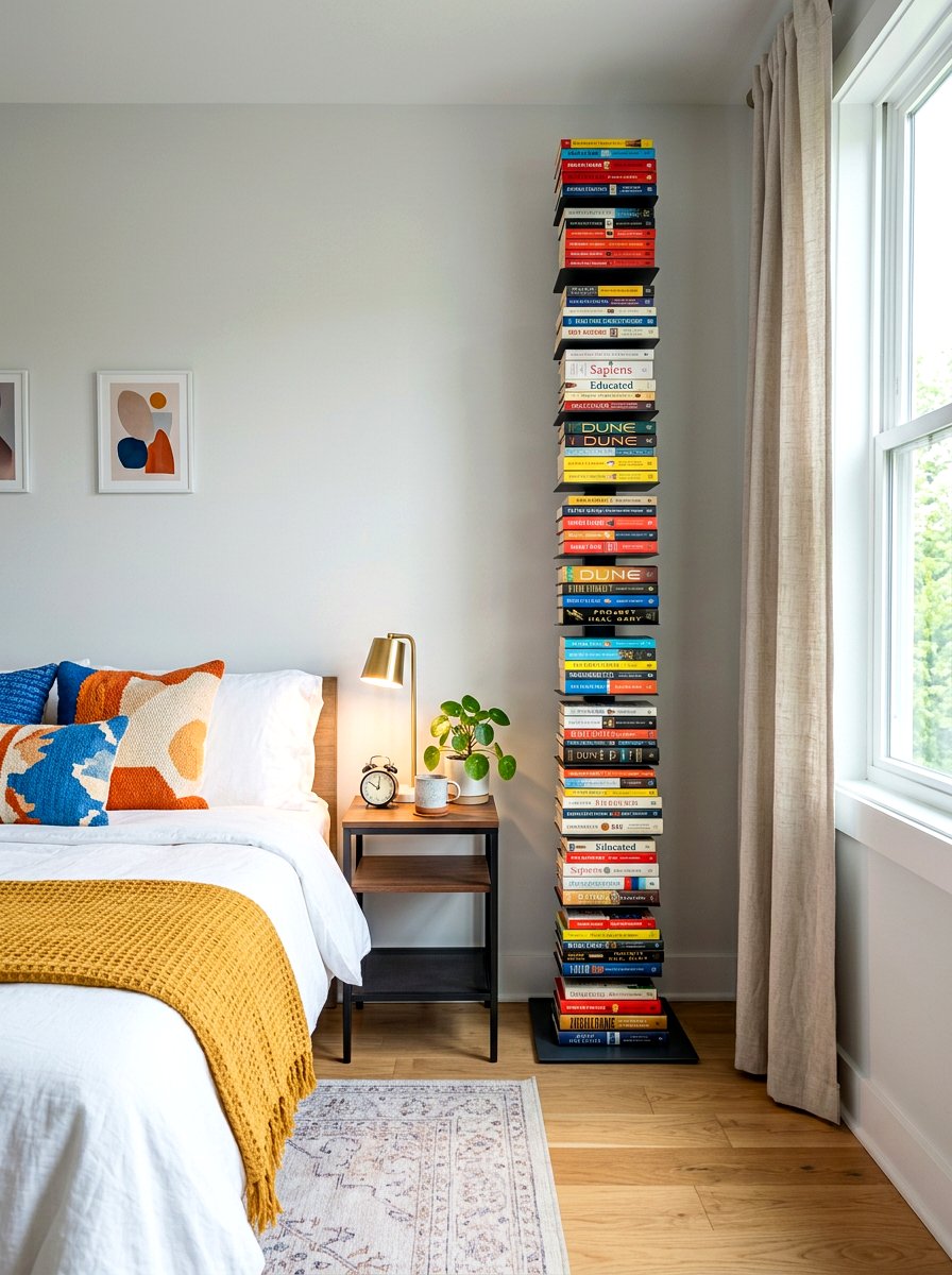 Vertical Tower Bookcase - 30 book trove bedroom ideas