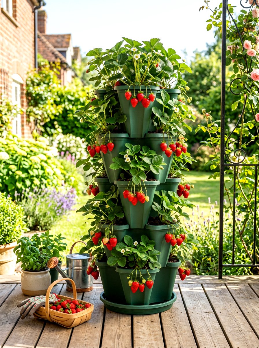 Vertical Tower Vegetable Garden - 30 small vegetable garden ideas