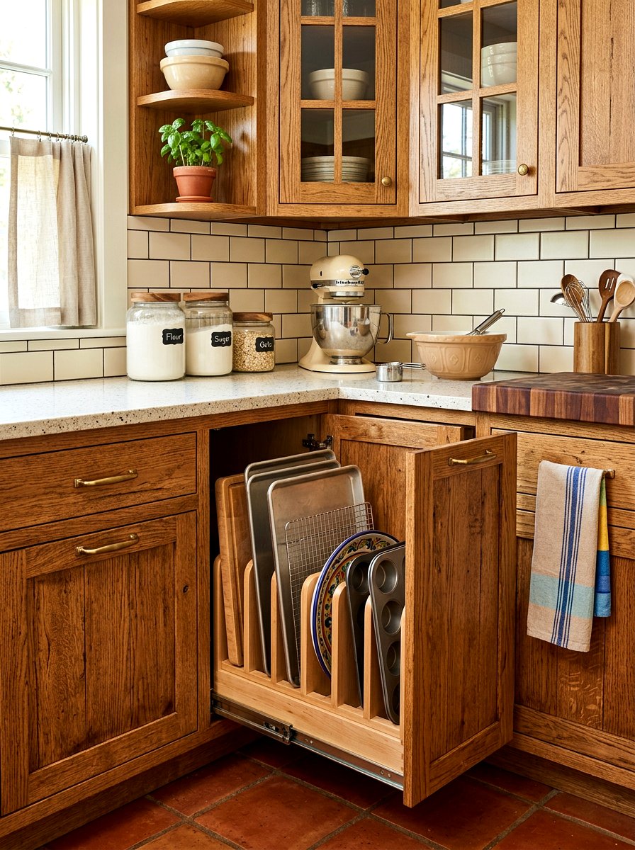 Vertical Tray Organizer - 30 blind corner cabinet ideas