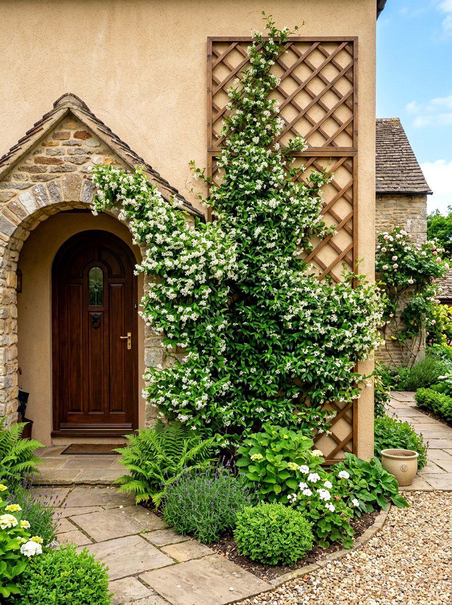 Vertical Trellis Garden - 30 portico landscaping ideas