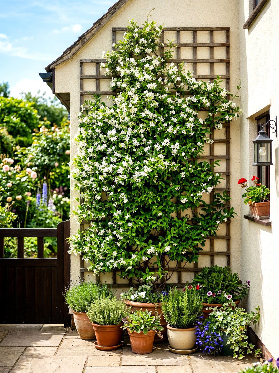 Vertical Trellis Garden - 30 front lawn landscaping ideas