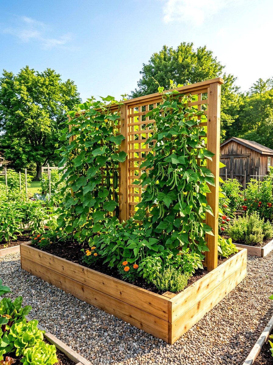Vertical Trellis Raised Bed - 30 raised bed layout ideas