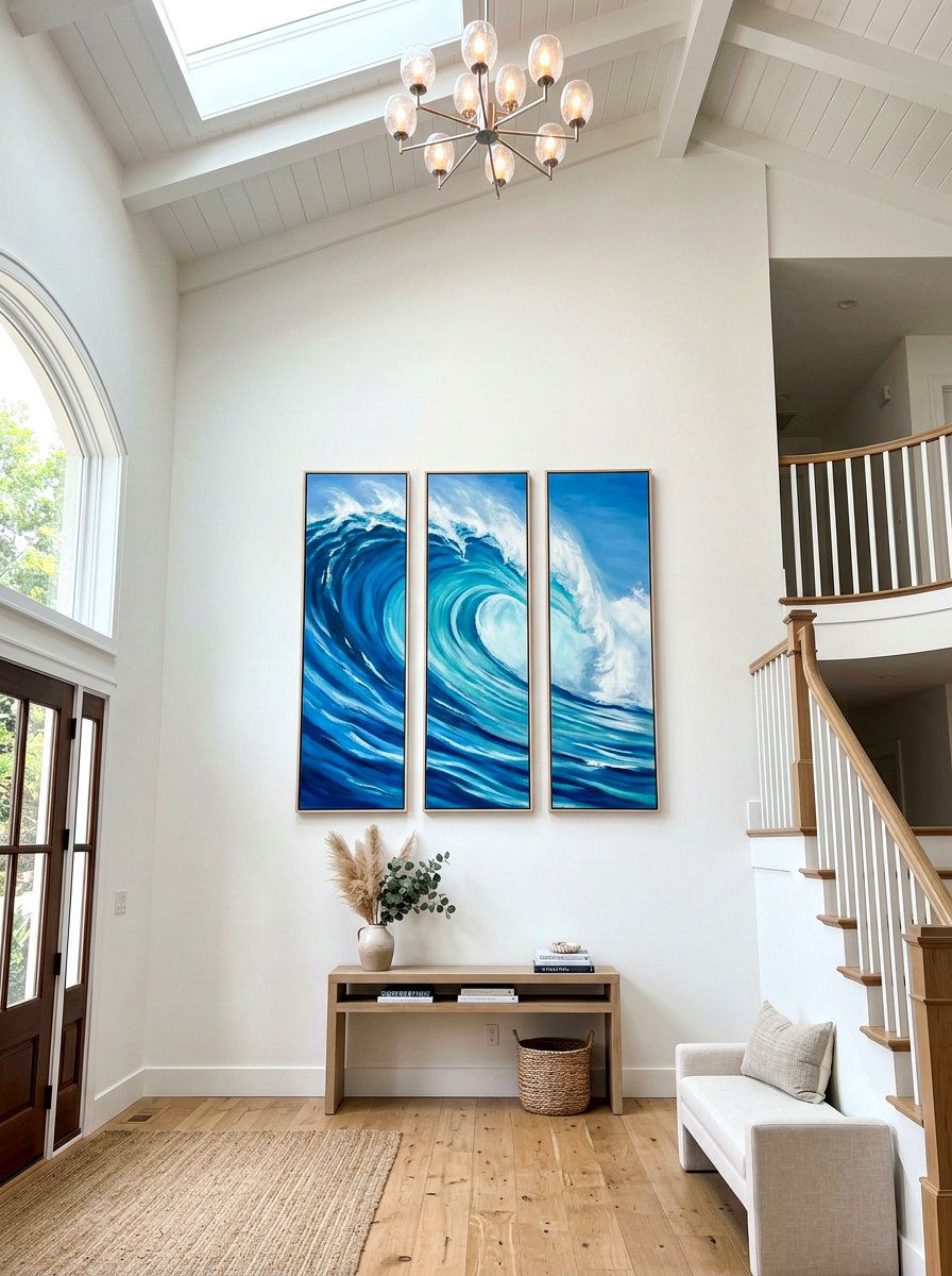 Vertical Triptych Wall Art - 30 art wall foyer ideas