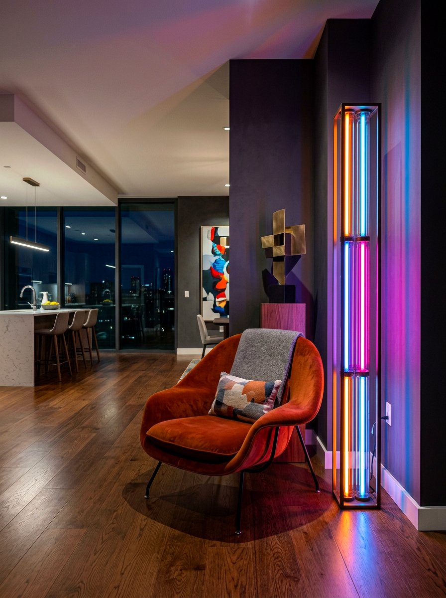 Vertical Tube Floor Lamp - 30 reading lamp corner ideas