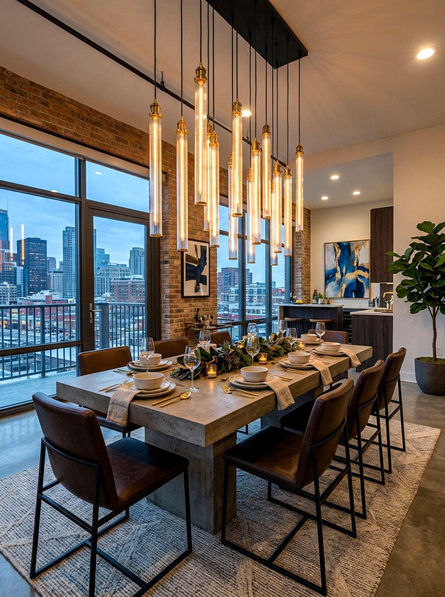 Vertical Tube Pendant - 30 dining room lighting ideas