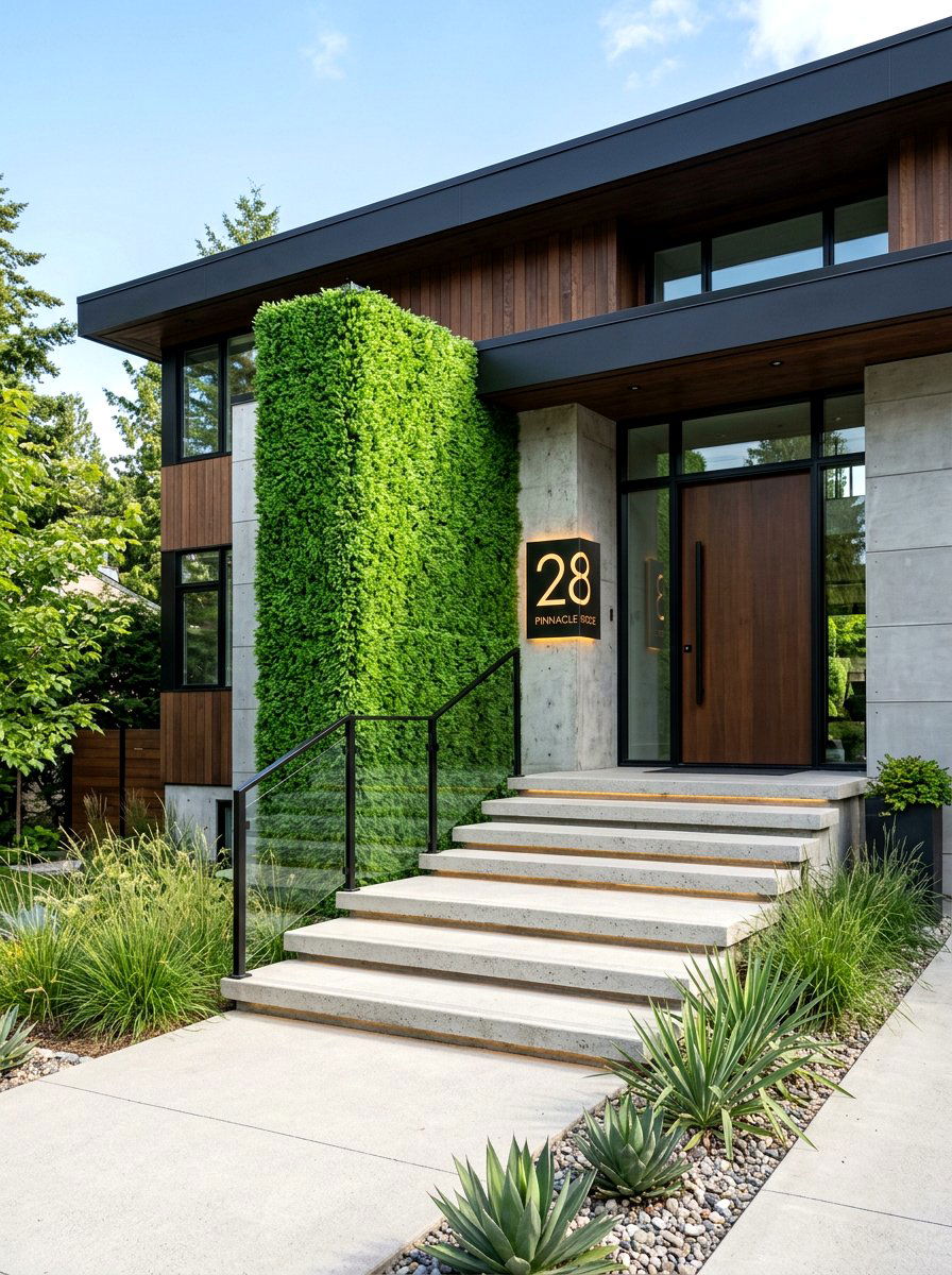 Vertical Turf Wall - 30 artificial grass front yard ideas