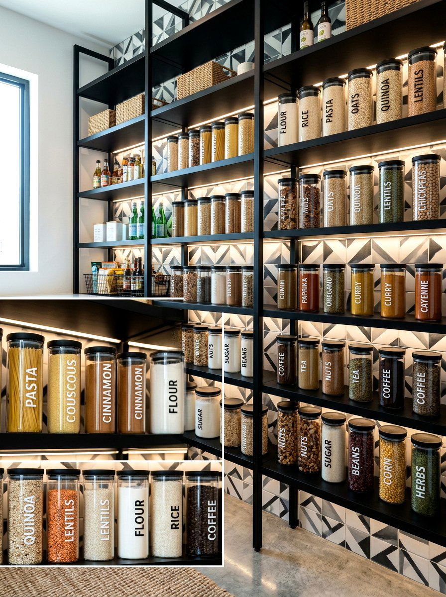 Vertical Typography Pantry Layout - 30 pantry labels luxury ideas