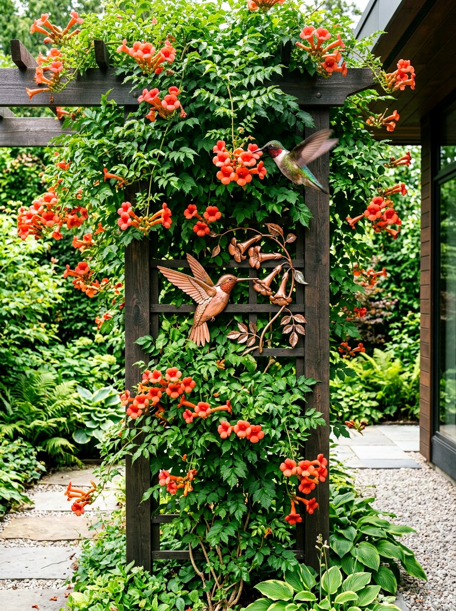 Vertical Vine Wall - 30 hummingbird border ideas