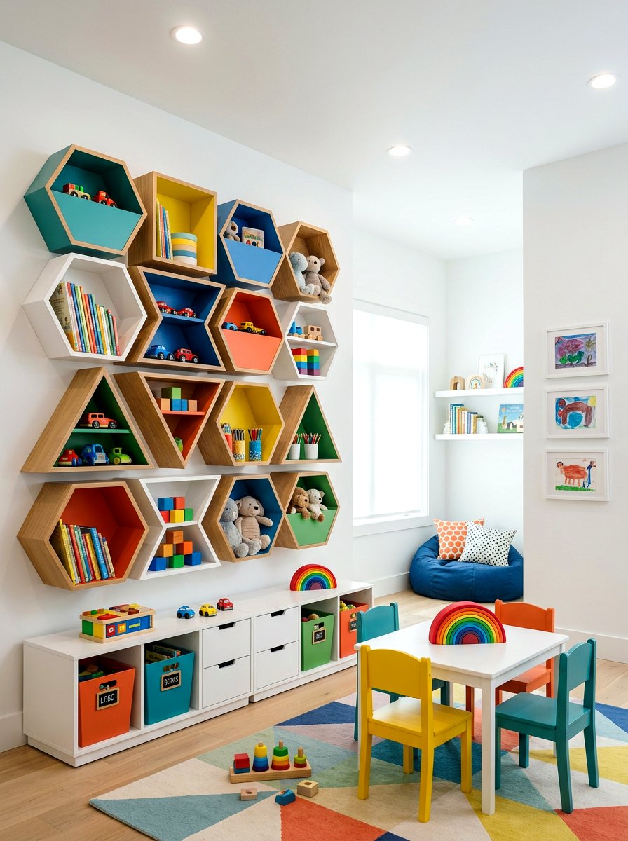 Vertical Wall Bins - 30 organizing kids toys ideas
