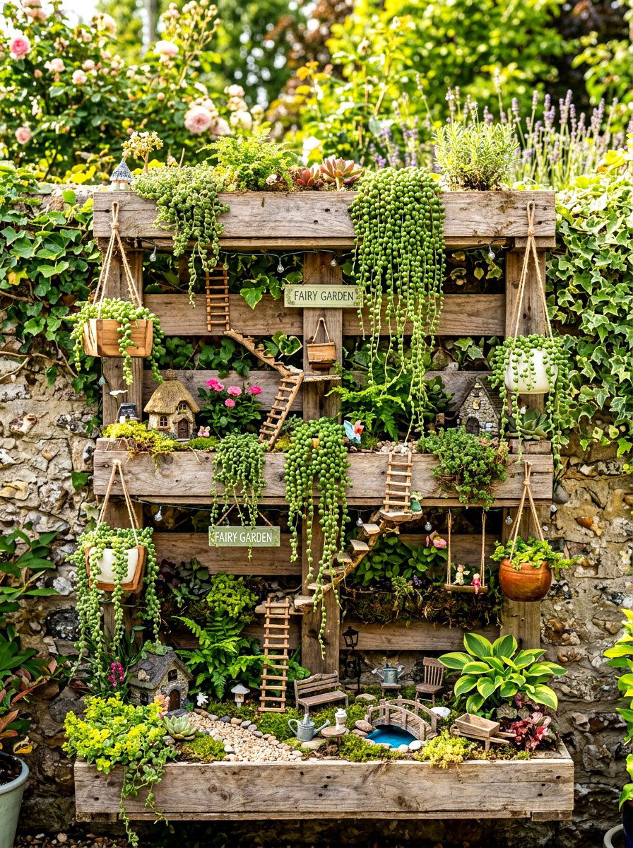 Vertical Wall Fairy Garden - 30 fairy garden ideas