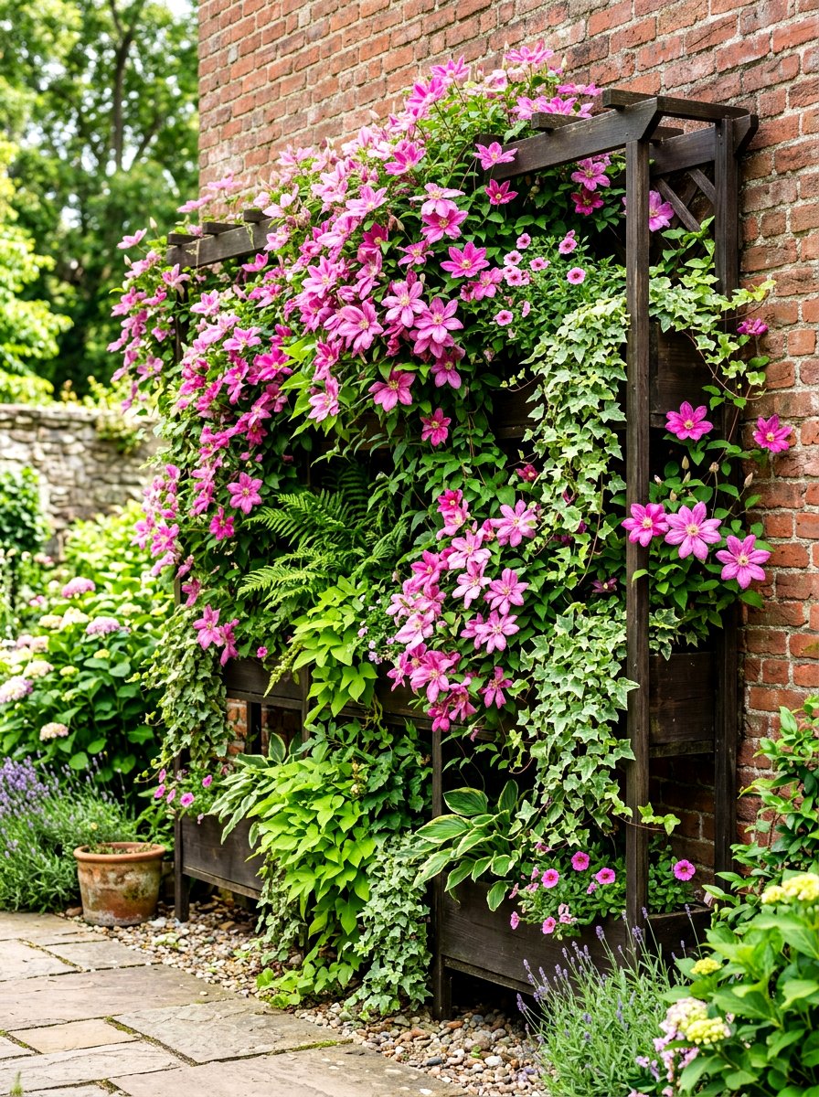 Vertical Wall Flower Bed - 30 budget flower bed ideas