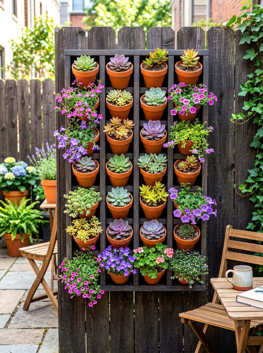Vertical Wall Flower Planter - 30 flower bed landscaping ideas