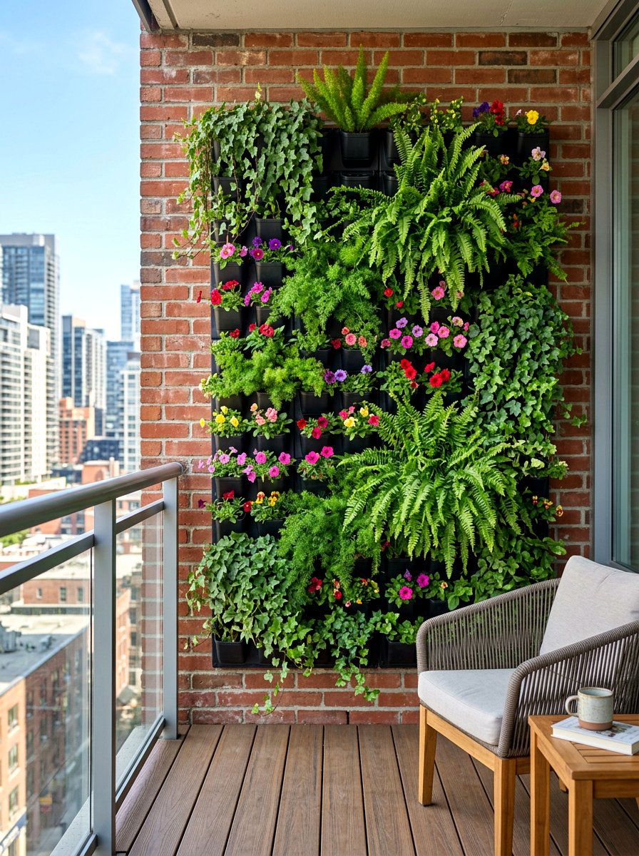 Vertical Wall Garden - 30 condo balcony garden ideas