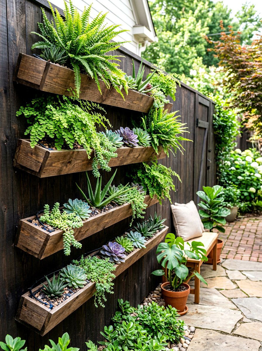 Vertical Wall Garden - 30 backyard staycation ideas