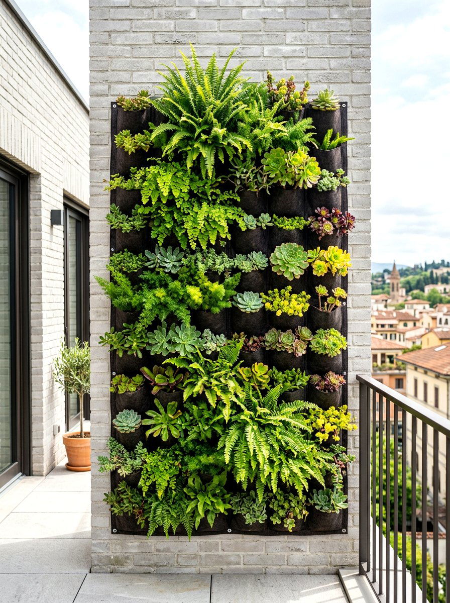 Vertical Wall Garden - 30 balcony container garden ideas