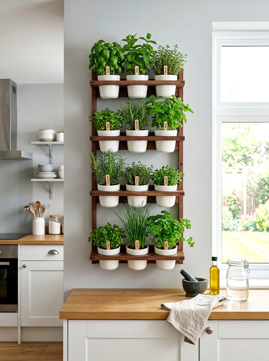 Vertical Wall Herb Planter - 30 modern herb garden ideas