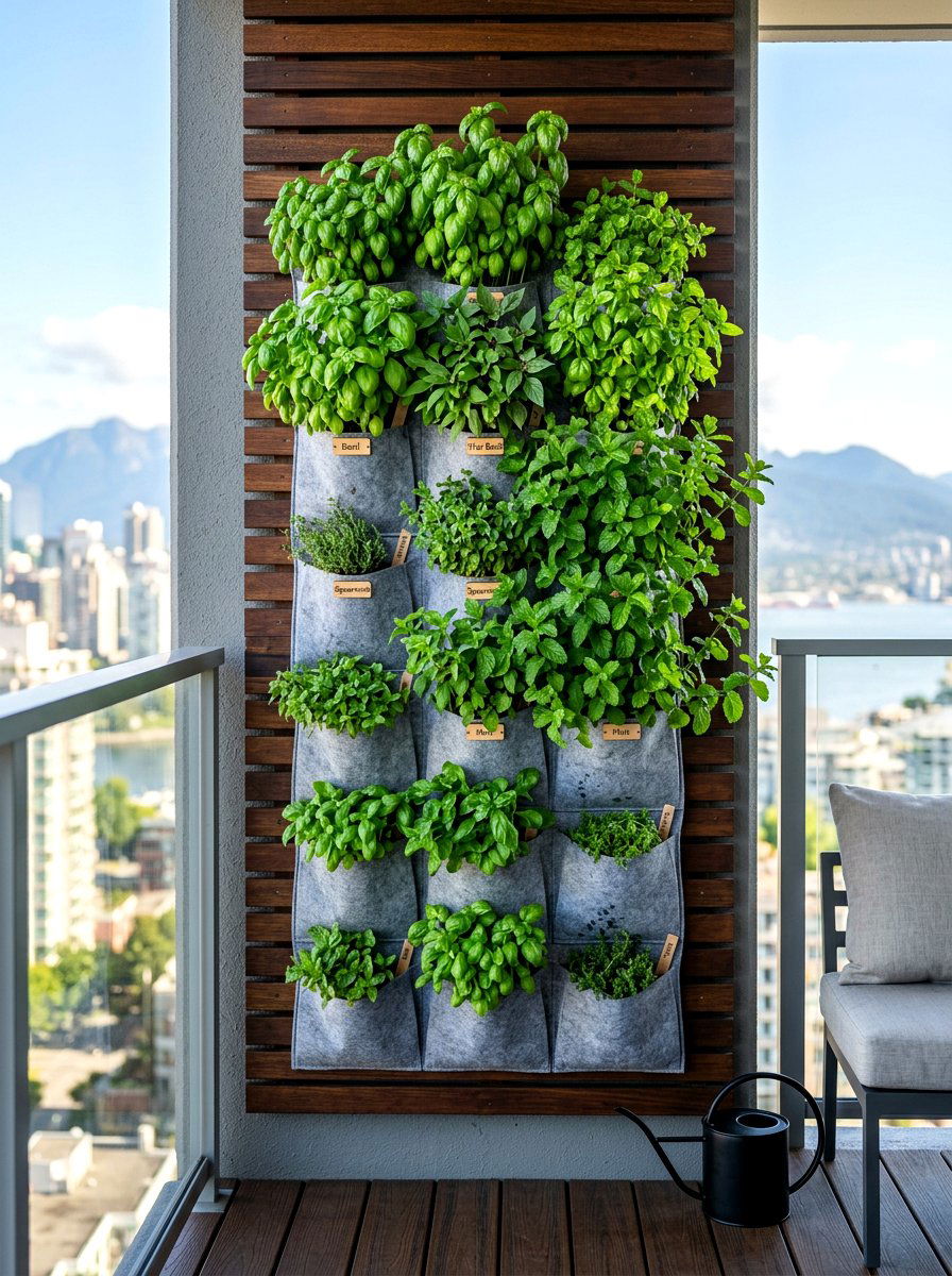 Vertical Wall Herb Planter - 30 small herb garden ideas