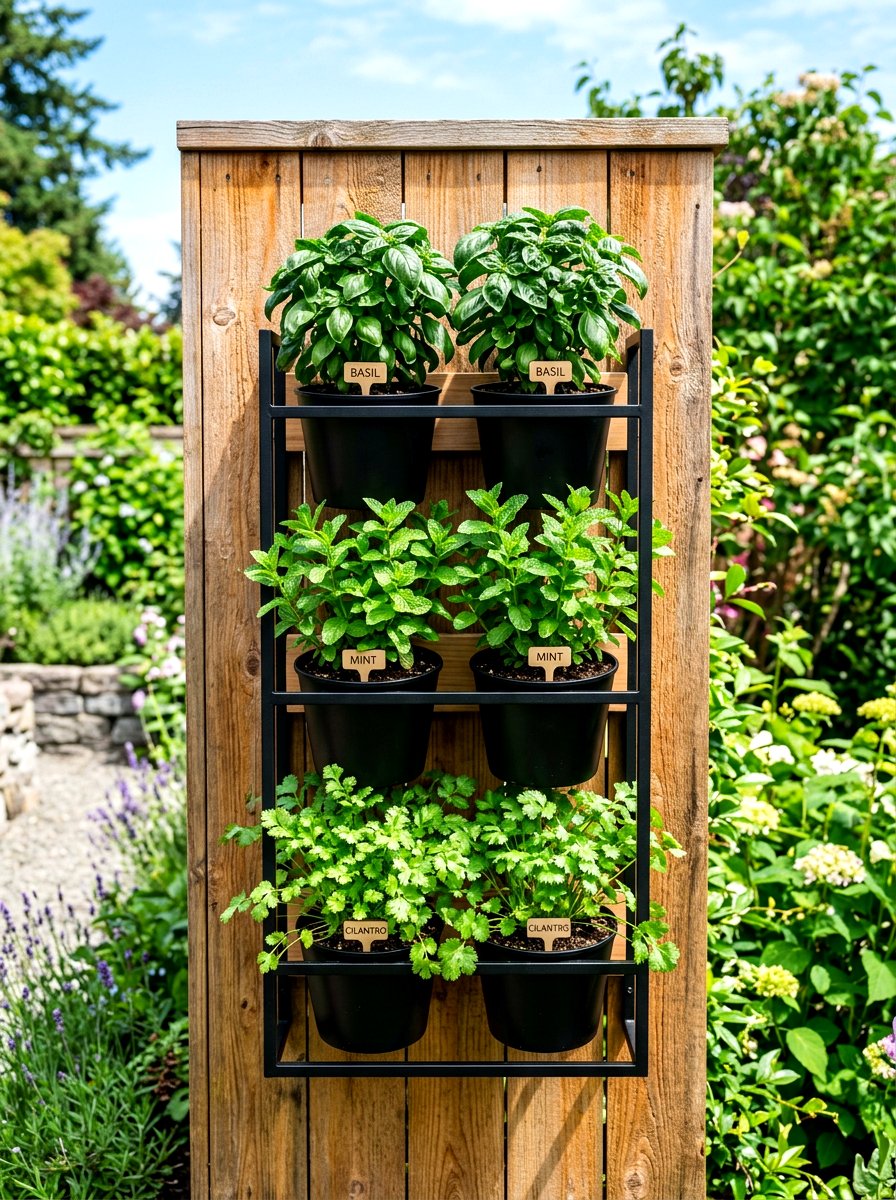 Vertical Wall Herb Planter - 30 compact kitchen garden ideas