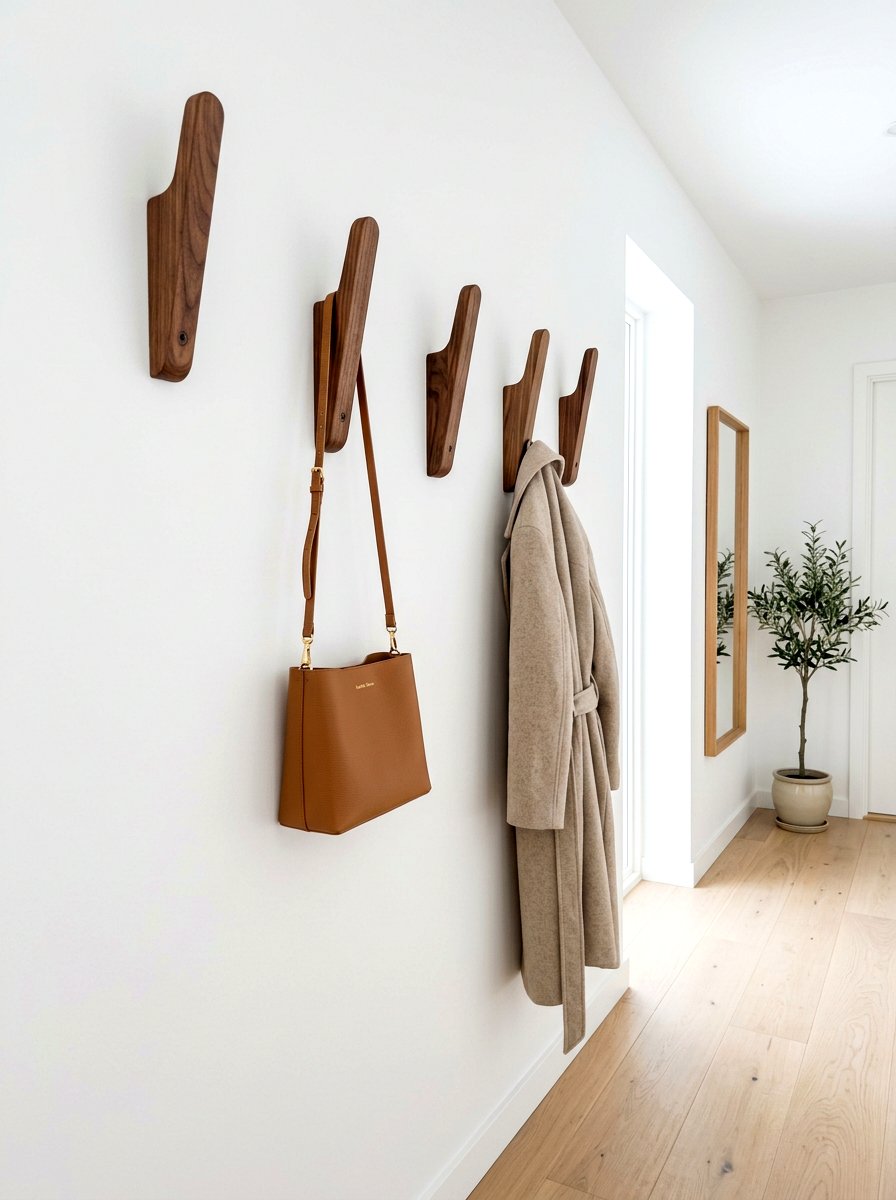 Vertical Wall Hooks - 30 front hallway decor ideas