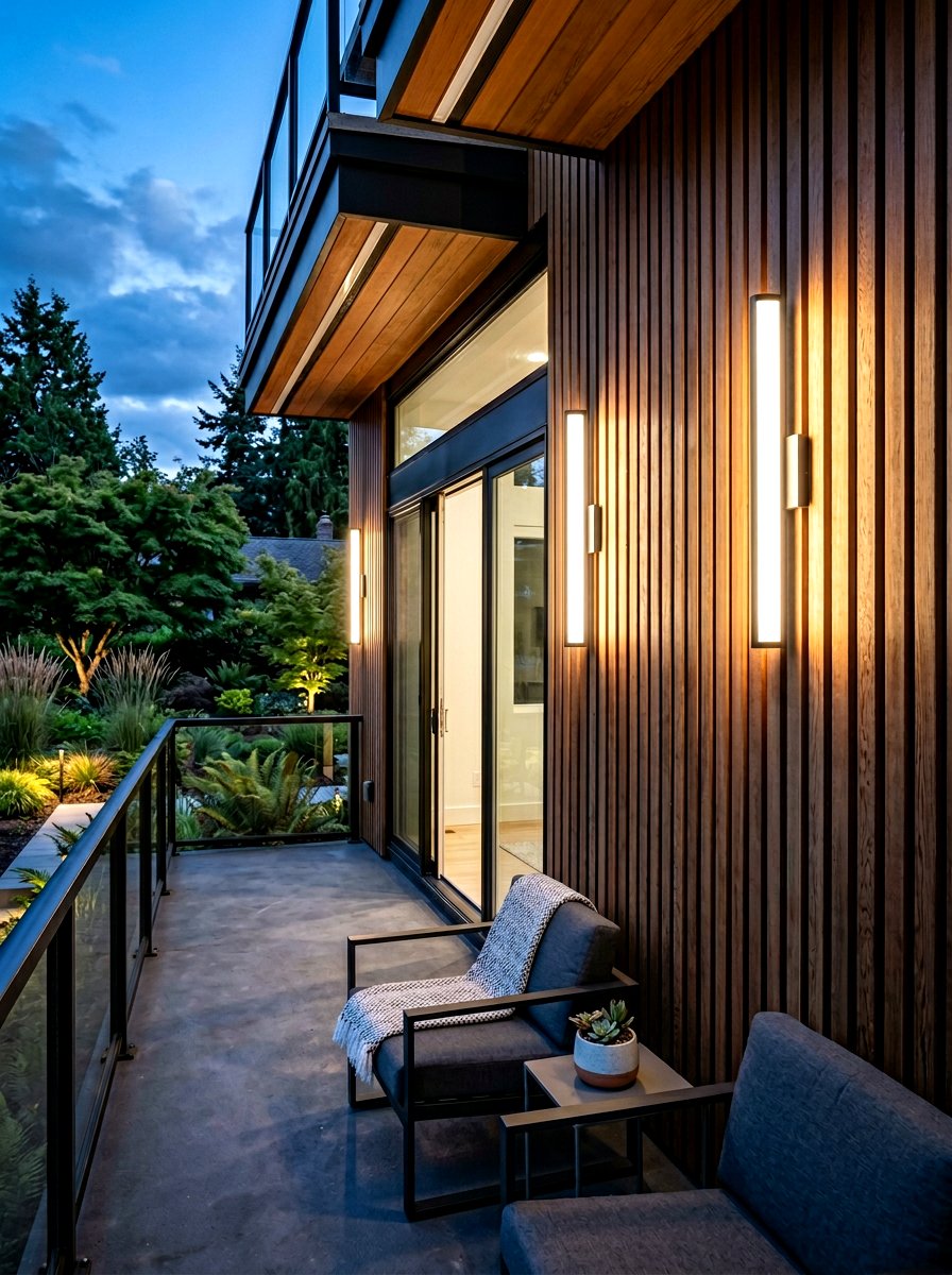 Vertical Wall Light - 30 porch lighting ideas
