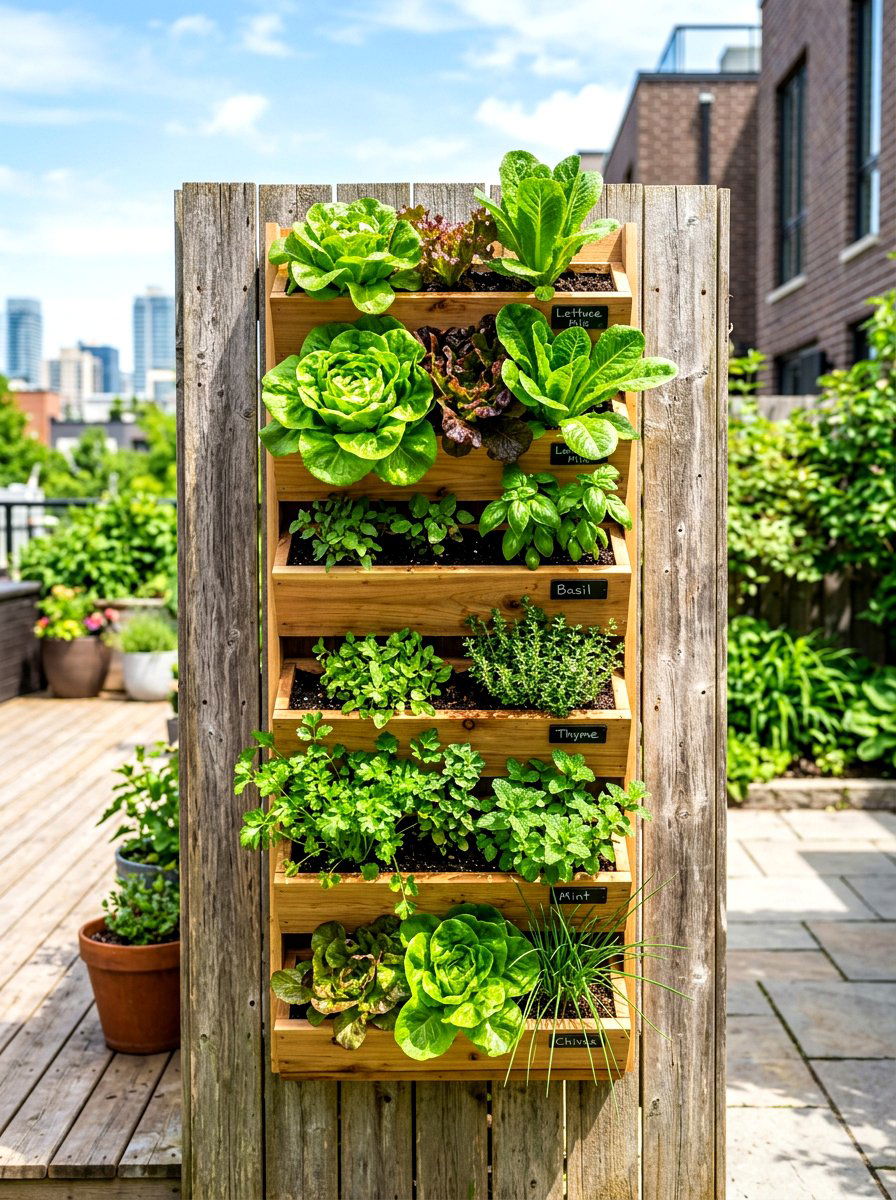 Vertical Wall Planter - 30 potager garden ideas