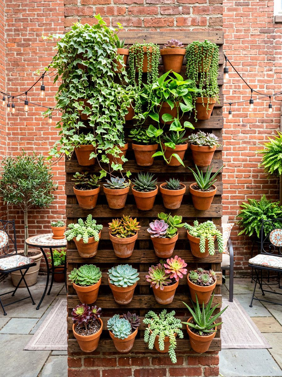 Vertical Wall Planter - 30 simple landscaping ideas