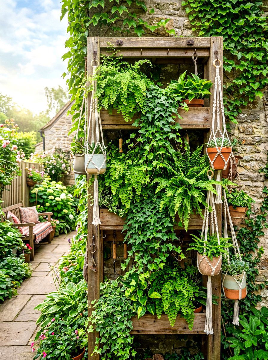 Vertical Wall Planter - 30 greenhouse plant layout ideas