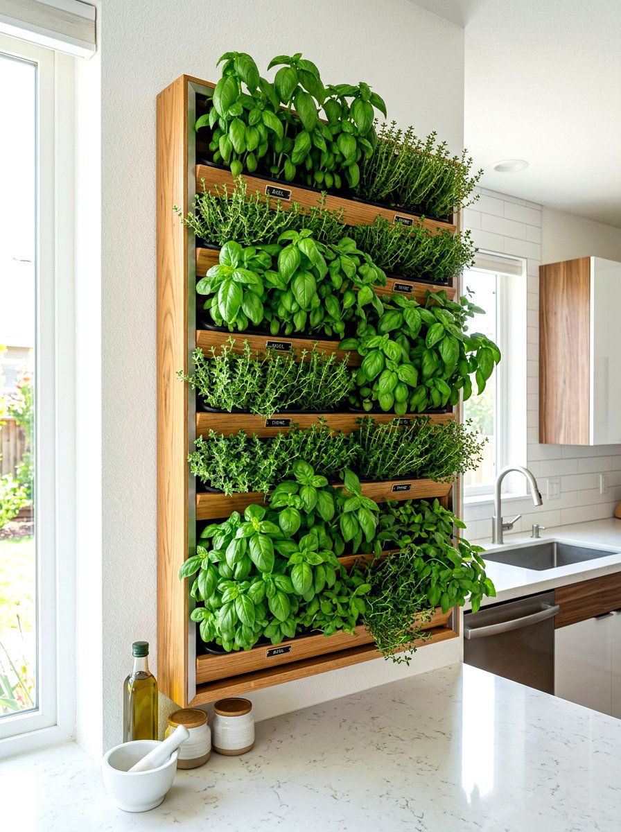 Vertical Wall Planter - 30 herb planter ideas