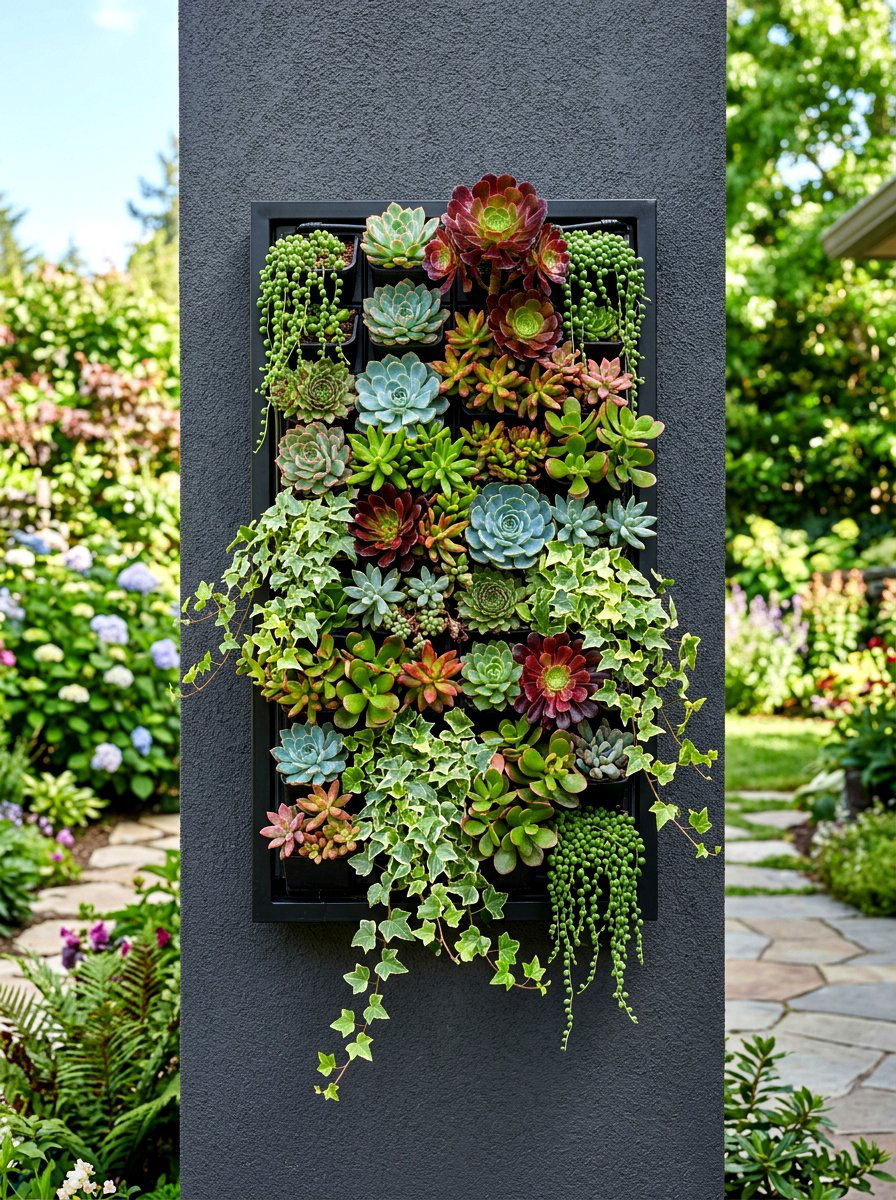 Vertical Wall Planter - 30 outdoor planter ideas