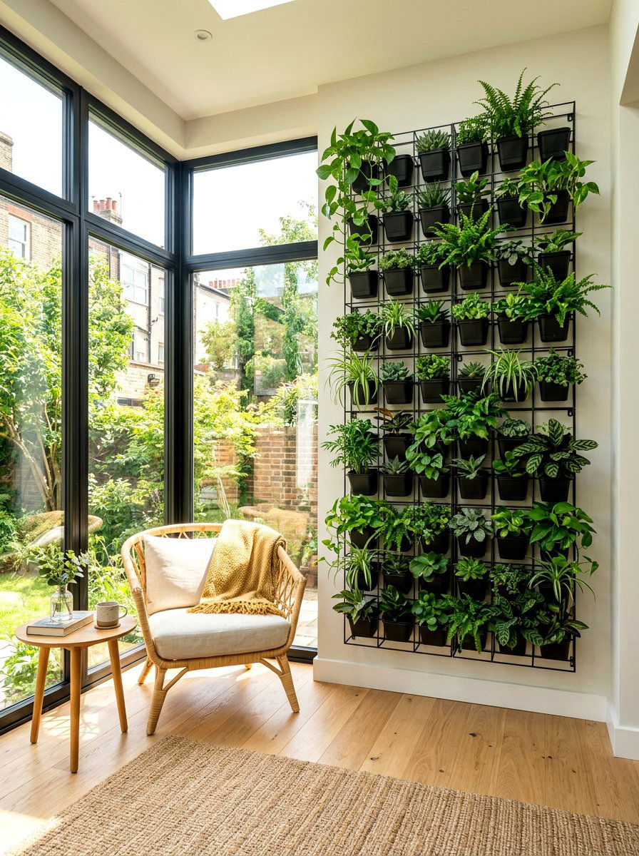 Vertical Wall Planter System - 30 sunroom plant corner ideas